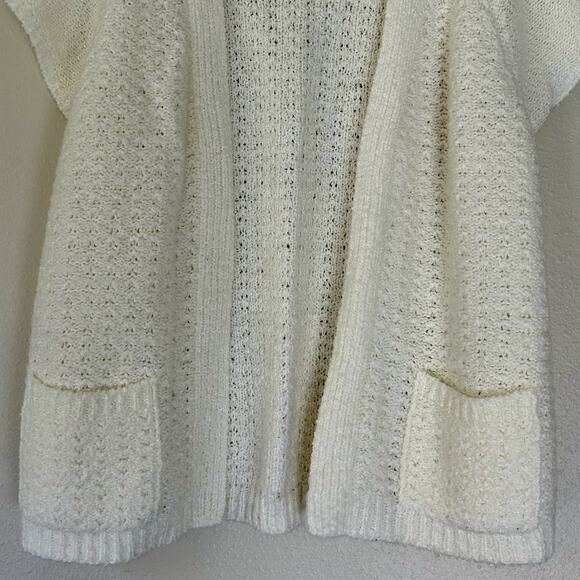 Vintage Bonnie Lee short sleeve open knit cardigan sweater 60s 70s cottagecore M - Picture 5 of 13